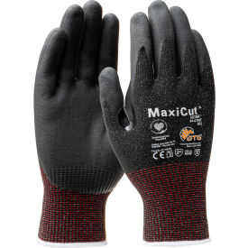 PIP MaxiCut Ultra Micro-Foam Nitrile Coated Palm & Fingers Gloves ANSI A6 L Black 6 Dozen/Case 44-6745F/L - Pkg Qty 6