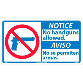 Bilingual Vinyl Sign - Notice No Handguns Allowed NBA1P