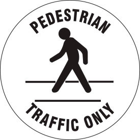 Brady® 97611 Floor Pedestrian Traffic Only Sign Black/White Anit-Skid Vinyl 17