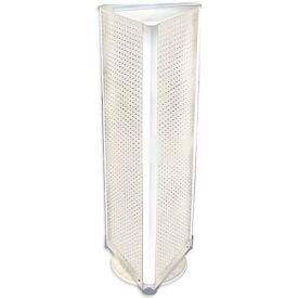 Global Approved 700450-WHT Three-Sided Spinning Pegboard Floor Display 16