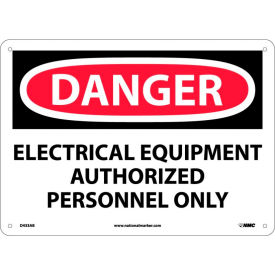 NMC D433PB OSHA Sign Danger Electrical Equipment Authorized Personnel 10