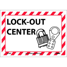 Sign Lock Out Center 7x10 Pressure Sensitive M-706P