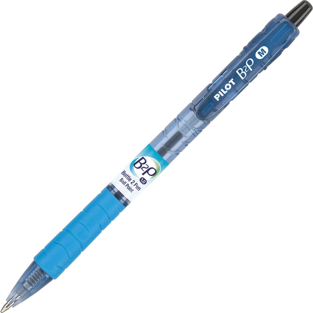 B2P Ballpoint Retractable Pens, Box Of 36, Medium Point, Black/Blue Barrel, Black/Blue Ink (Min Order Qty 2) MPN:57050