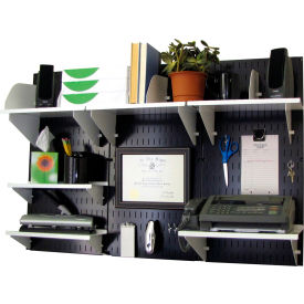 Wall Control Office Wall Mount Desk Storage and Organization Kit Black/White 48