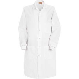 Red Kap® Unisex Specialized Cuffed Lab Coat W/Inside Pocket White Poly/Combed Cotton 2XL KP72WHRGXXL