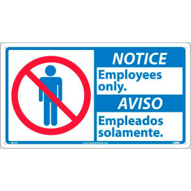 NMC™ Bilingual Plastic Sign Notice Employees Only 18