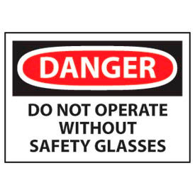 Machine Labels - Danger Do Not Operate Without Safety Glasses D21AP