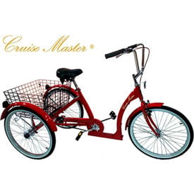 Husky Bicycles 24'' Cruise Master Adult Tricycle T324 Red 160-402