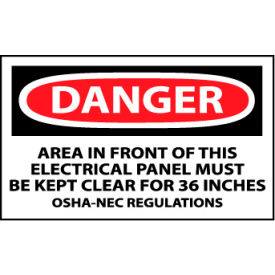 Machine Labels - Danger Area In Front Of This Electrical Panel D225AP