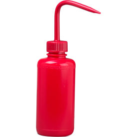 Bel-Art Red 250ml (8oz) Polyethylene Wash Bottles Polypropylene Cap 28mm Closure 6Pk 116500008