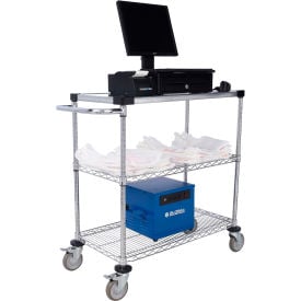 Nexel® 3 Shelf Push Cart Chrome 36