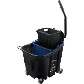 Sparta Mop Bucket Combo w/ Sidepress Wringer & Soiled Water Insert 35 qt Bucket Capacity Black 9690403