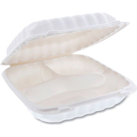 Pactiv Evergreen Microwavable MFPP Hinged Lid Container 3 Compartments 9