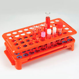 Grip Rack Rack with Tube GriPolypropyleneers and Tube Eject For up to 15mm Tubes 50-Place Orange 456926