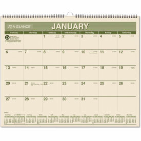 AT-A-GLANCE Recycled Wall Calendar Unruled Blocks 15 x 12 12-Month (Jan to Dec) 2026 PMG7728