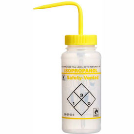 Bel-Art LDPE Wash Bottles 116420624 500ml Isopropanol Label Yellow Cap Wide Mouth 3/PK 11642-0624