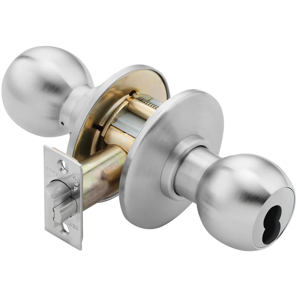 Knob Locksets; Type: Storeroom; Key Type: Keyed Different; Material: Metal; Finish/Coating: Satin Chrome; Compatible Door Thickness: 1-3/4