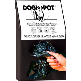 DOGIPOT® Junior Bag Dispenser with 400 Rolled Bags Aluminium Black 1002-BLK-2
