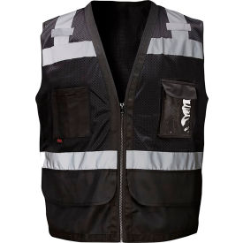 GSS Enhanced Visibility Premium Heavy Duty Vest w/ Multi Pockets 4XL/5XL Black 1205-4XL/5XL