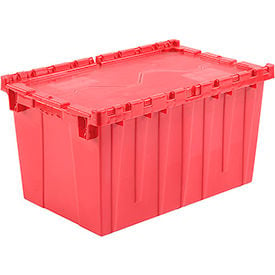 GoVets™ Plastic Attached Lid Shipping & Storage Container 25-1/4x16-1/4x13-3/4 Red 812RD257