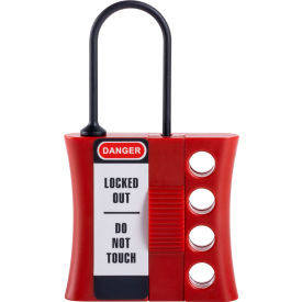 Master Lock® Shackle Lockout Hasp Plastic S Red S442