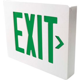 Hubbell SEDGW Die Cast Aluminum LED Exit Sign White w/ Green Letters Double Face Damp Listed SEDGWV11