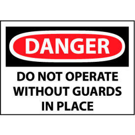 Machine Labels - Danger Do Not Operate Without Guards In Place D637AP