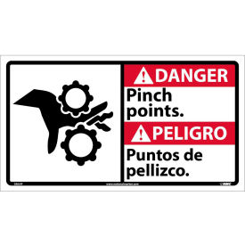 Bilingual Vinyl Sign - Danger Pinch Points DBA9P