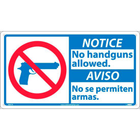 Bilingual Plastic Sign - Notice No Handguns Allowed NBA1R