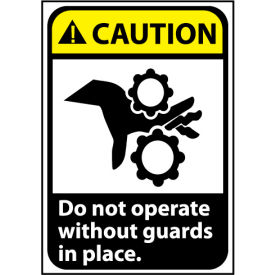 Caution Sign 10x7 Rigid Plastic - Do Not Operate WithOut Guards CGA6R
