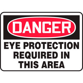 Accuform MPPE010VA Danger Sign Eye Protection Required In This Area 14