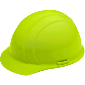 ERB® Americana® Cap Safety Helmet 4-Point Nylon Mega Ratchet Suspension Hi-Viz Lime WEL19360HL - Pkg Qty 12