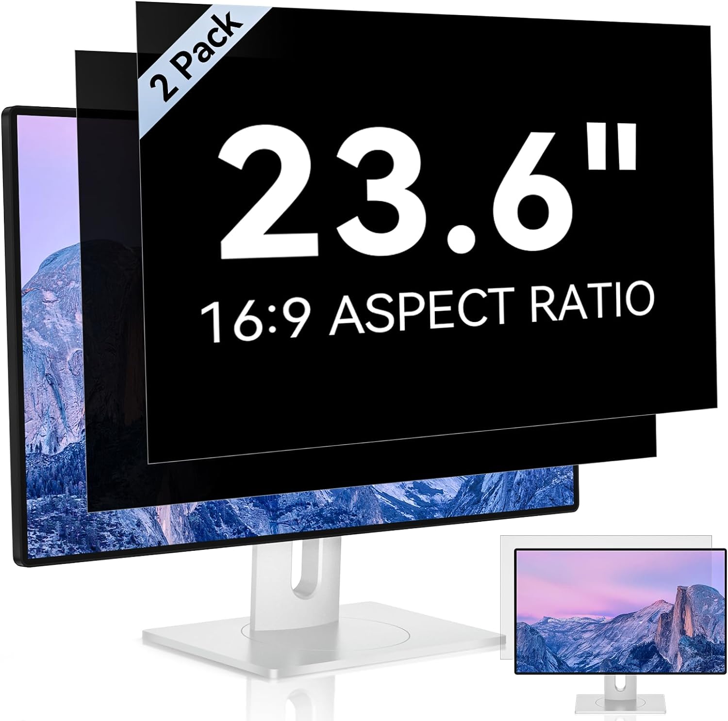 23.6 Inch Computer Privacy Screen for 16:9 Aspect Ratio Widescreen Monitor, Eye Protection Anti Glare Blue Light Computer Monitor Privacy Filter, Removable Anti-Scratch 23.6 Protector Film