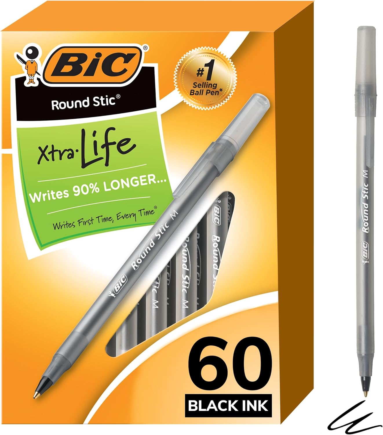 BIC Round Stick Xtra Life Ballpoint Pens