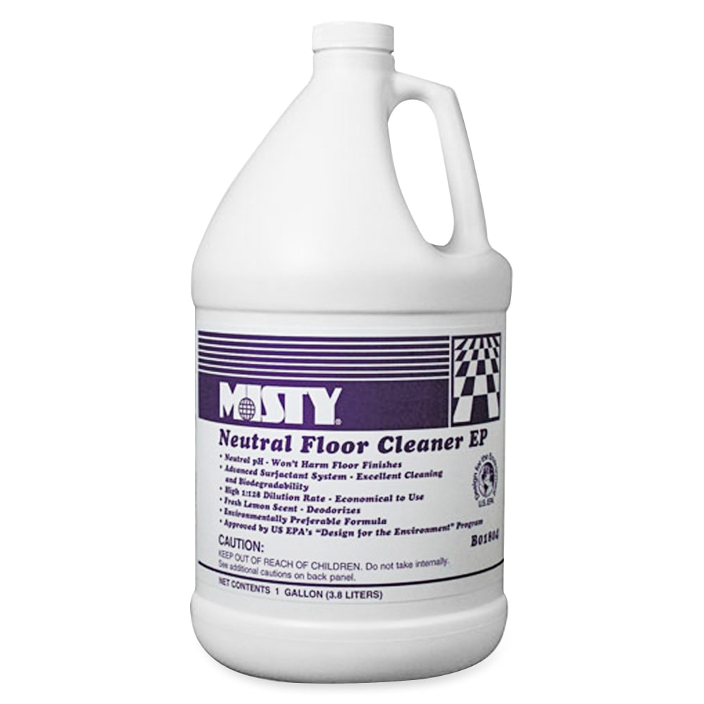 MISTY Neutral Floor Cleaner - Concentrate Liquid - 128 fl oz (4 quart) - Lemon Scent - 1 Each - Green MPN:1033704