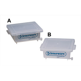 Bel-Art Clear PMP Gel Staining Box with Plastic Cover 5 x 5 x 2