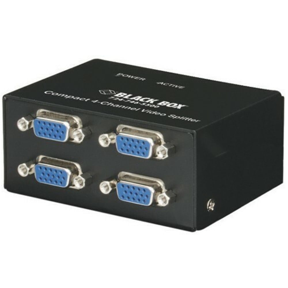 Black Box AC1056A-4 Compact Video Splitter - 1 x HD-15 Video In, 4 x HD-15 Video Out - 1920 x 1440 @ 70Hz MPN:AC1056A-4