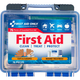 First Aid Only® Everyday First Aid Kit 50 Persons 76 Pieces OSHA Compliant Plastic Case 59696-003