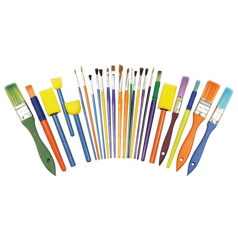 Creativity Street Painting Supplies Starter Brush Set, Assorted Sizes, Pack Of 25 (Min Order Qty 5) MPN:5180