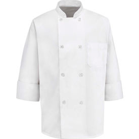 Chef Designs 8 Button-Front Chef Coat Pearl Buttons White Polyester/Cotton 4XL 0403WHRG4XL