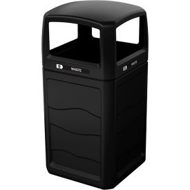 Busch Systems® Renegade Plastic Waste Container 50 Gallon Capacity Black 193417