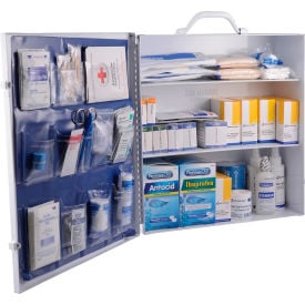 GoVets™ First Aid Kit 75-100 Person ANSI Compliant 3-Shelf Steel Cabinet 296A761