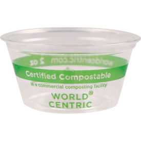 World Centric® PLA Cold Cups Souffle 2 oz. Capacity Clear 2000/Carton CPCS2S