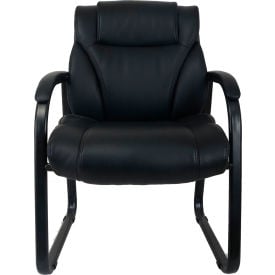 Interion® Antimicrobial Bonded Leather Guest Chair Black 626-AM695