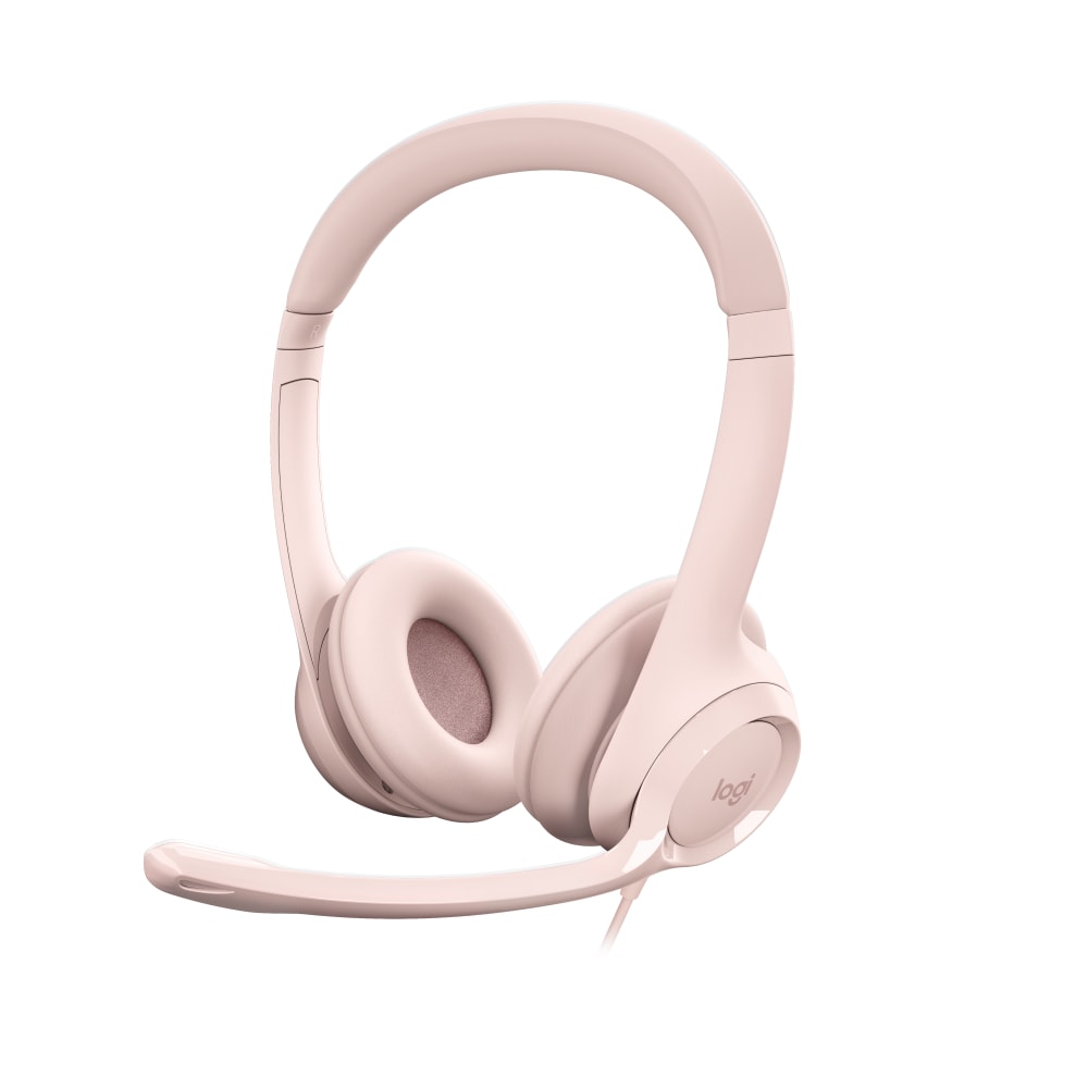 Logitech H390 Wired On-Ear Headset For PC/Laptop, Rose, 981-001280 MPN:981-001280