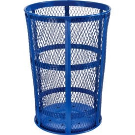 GoVets™ Outdoor Steel Mesh Corrosion Resistant Trash Can 48 Gallon Blue 634BL237