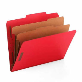 Smead® Pressboard Classification Folders Letter Six-Section Bright Red 10/Box 14031