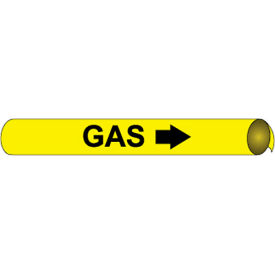 NMC™ Precoiled & Strap-On Pipe Marker Gas Fits 3-3/8