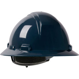 Kilimanjaro Full Brim Hard Hat HDPE Shell 4-Pt Nylon Webbing Cradle Ratchet Adjustment Navy 280-HP641R-08