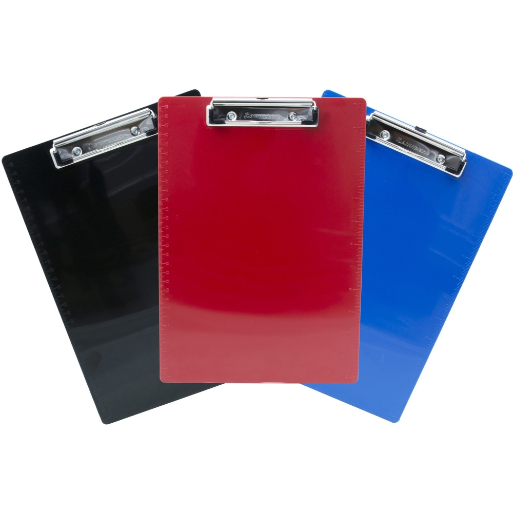Saunders Recycled Plastic Clipboard - 0.50in Clip Capacity - 8 1/2in x 11in - Plastic - Multi - 3 / Pack (Min Order Qty 3) MPN:22601